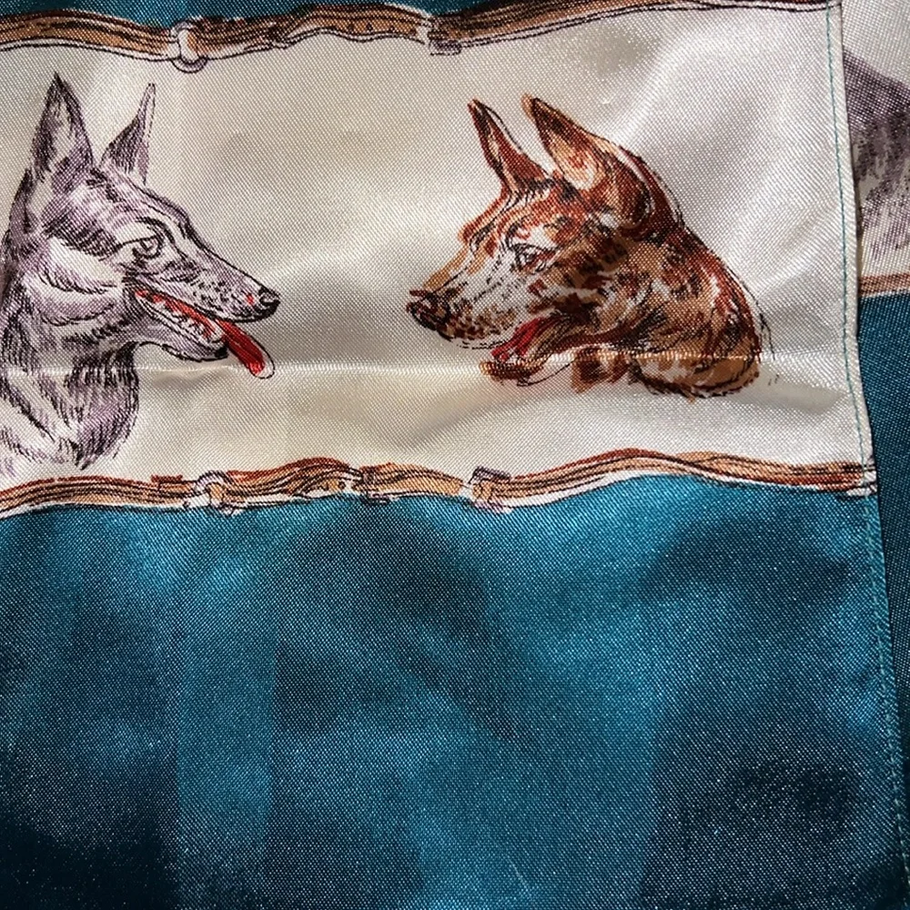 Vintage dog oblong scarf 32” x 8.5”
